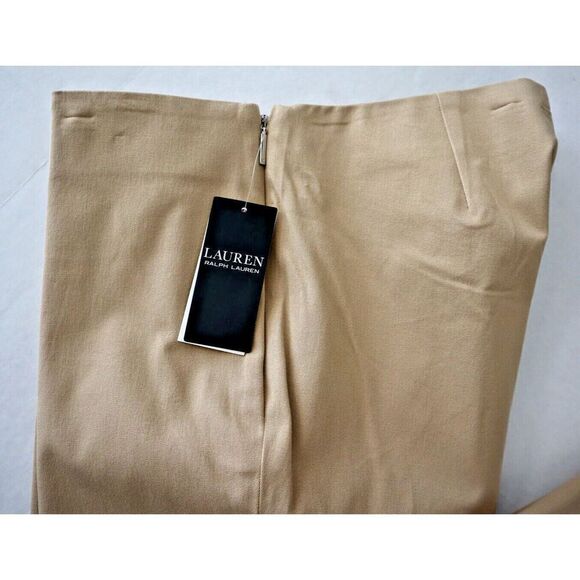 Lauren Ralph Lauren Women's Sz 10 Tan Keslina Stretch Twill Skinny Pants - Picture 6 of 11